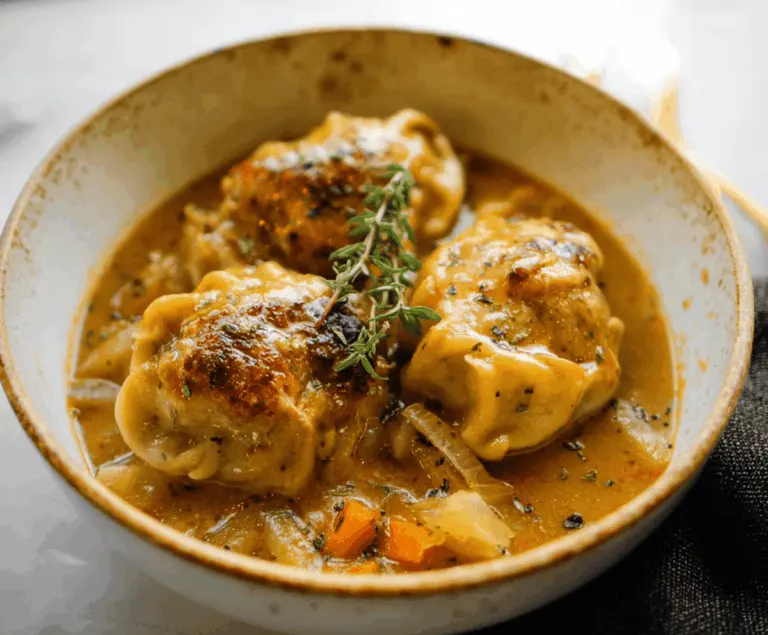 Delicious homemade chicken and pumpkin dumplings with golden crust and flavorful filling, perfect for a comforting meal.