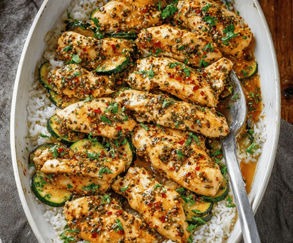 Colorful chicken zucchini stir fry with sliced chicken, fresh zucchini, and vibrant vegetables served in a white bowl on a wooden table.