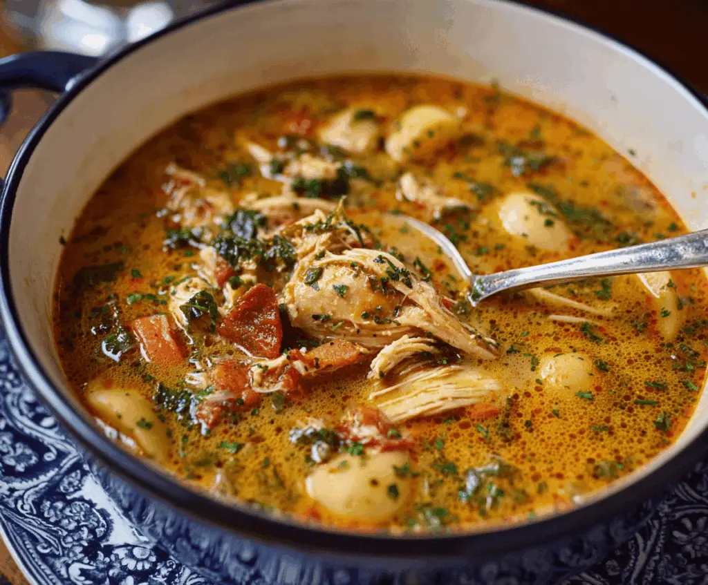 Creamy Marry Me Chicken Soup in a bowl topped with fresh herbs and grated cheese, showcasing a comforting and romantic homemade soup recipe.