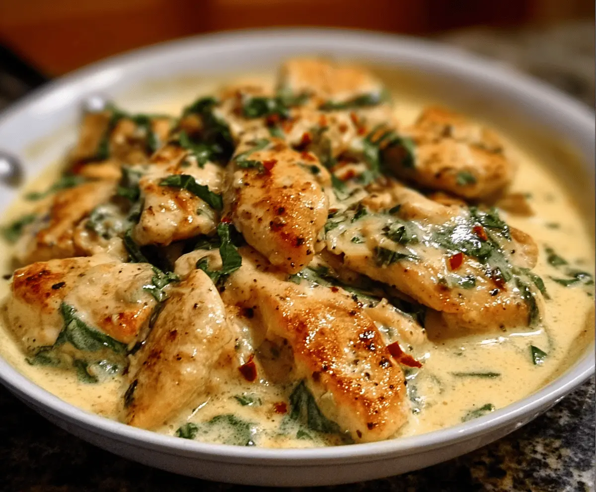 Easy Chicken in Basil Cream Sauce