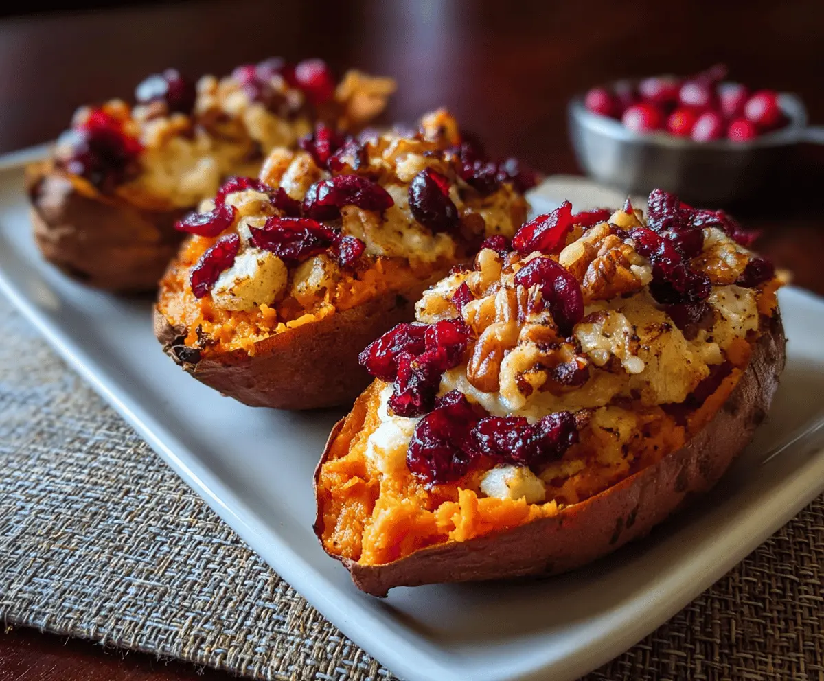 Easy Cranberry Apple Twice-Baked Sweet Potatoes