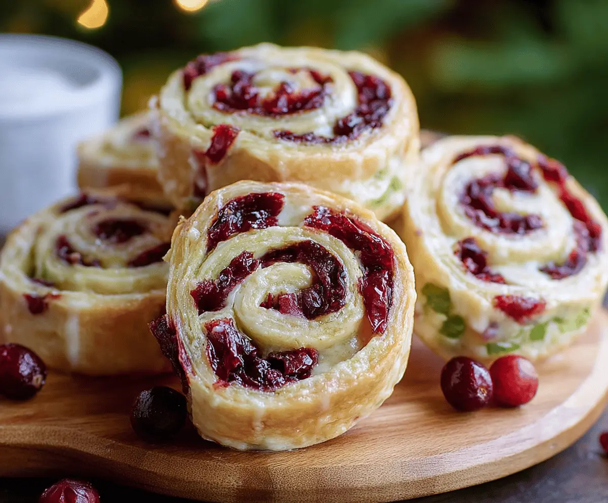 Easy Christmas Cranberry Pinwheels