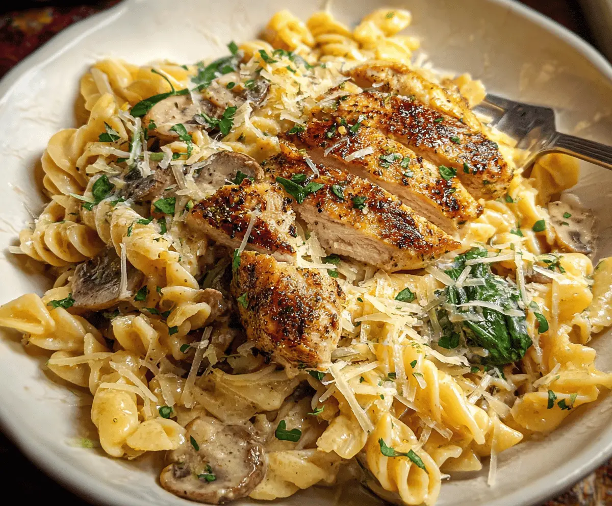 Easy Garlic Parmesan Chicken Pasta