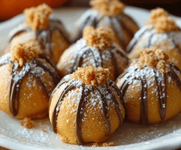 Creamy pumpkin cheesecake truffles coated in chocolate for a festive treat.