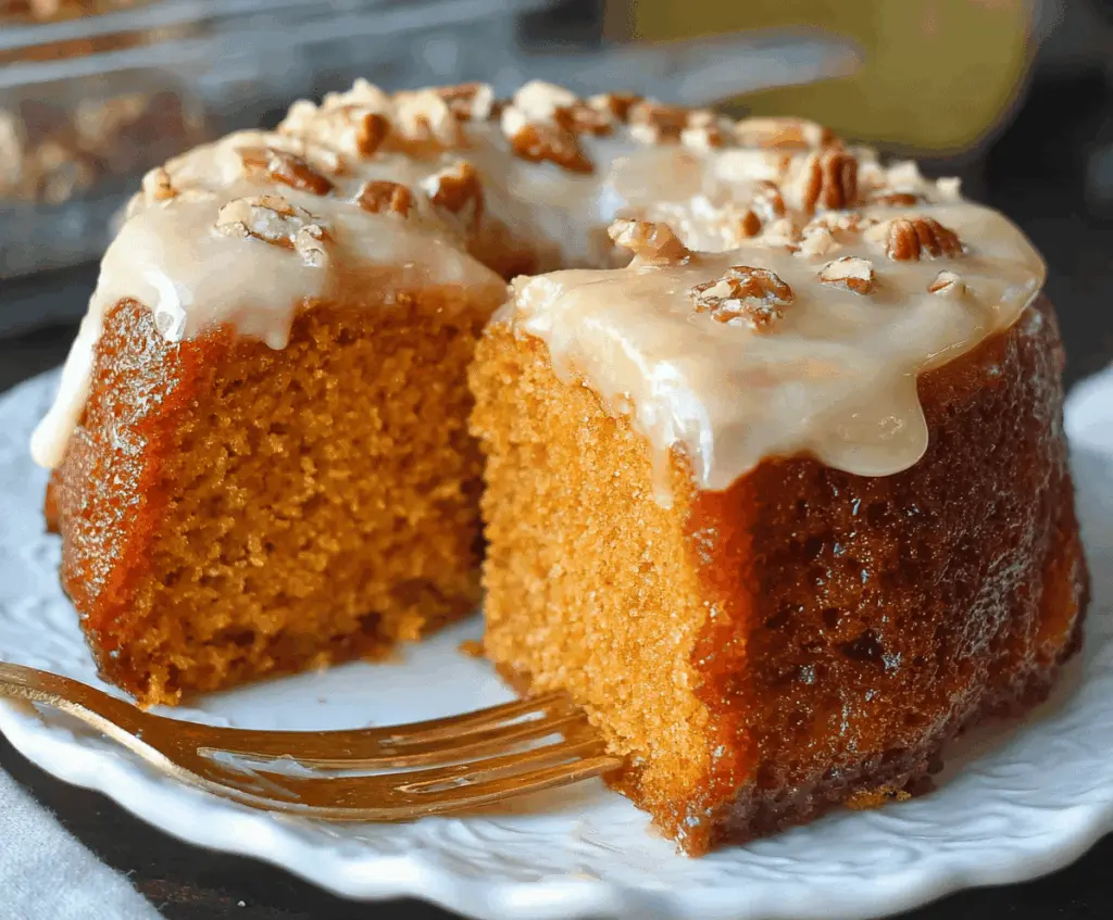 Delicious sweet potato butter cake topped with a shiny easy glaze, perfect for dessert or special occasions.