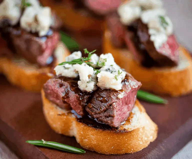 Beef Tenderloin Gorgonzola Crostini