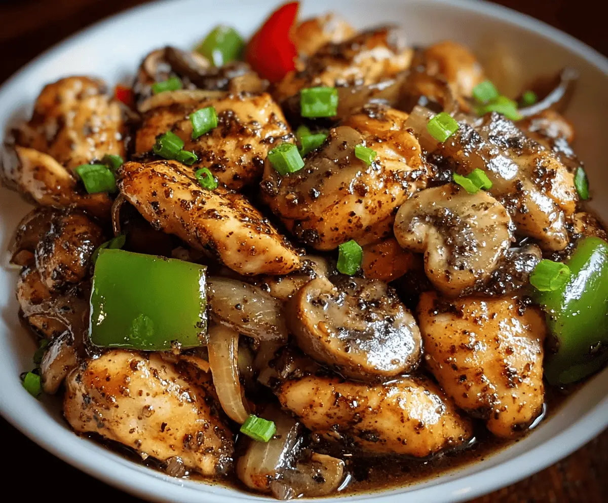 Quick Black Pepper Chicken with Mushrooms