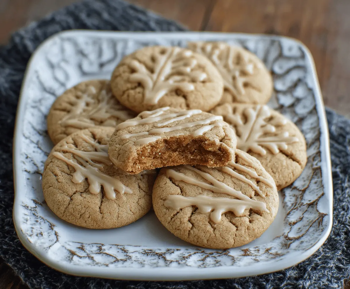 Delicious homemade brown sugar maple cookies fresh out of the oven with a golden crust.