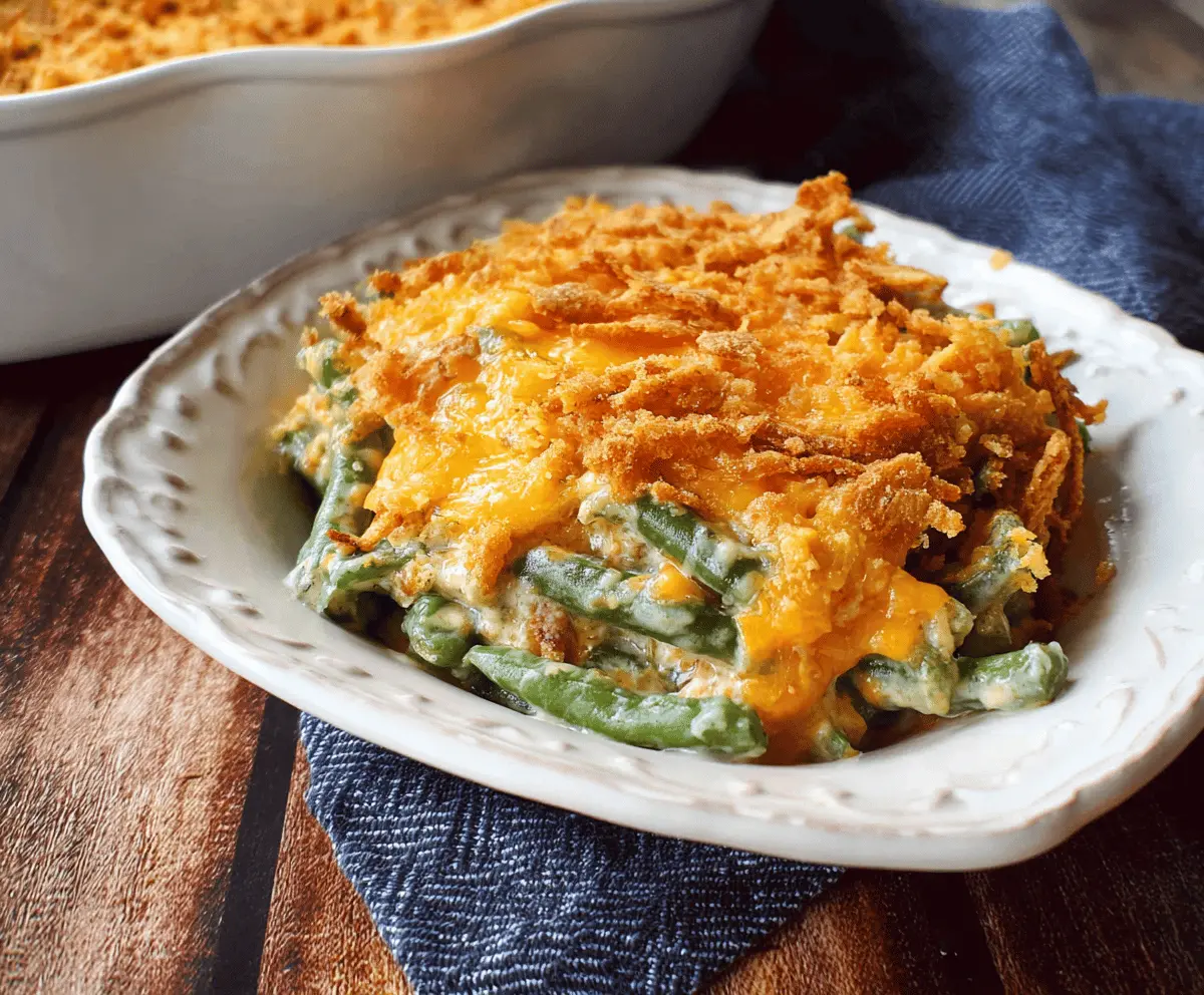 Easy Cheddar Bay Green Bean Casserole