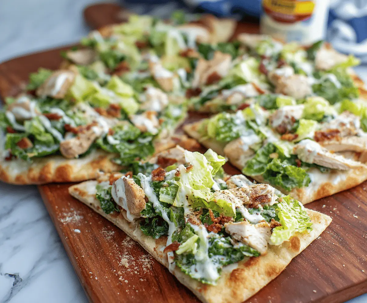 Easy Chicken Caesar Flatbread Recipe