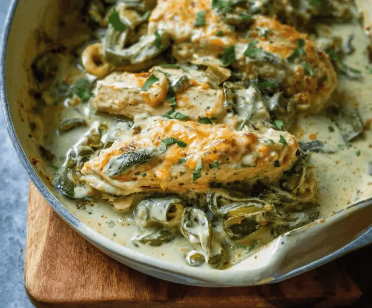 Chicken Poblano Casserole with Creamy Sauce