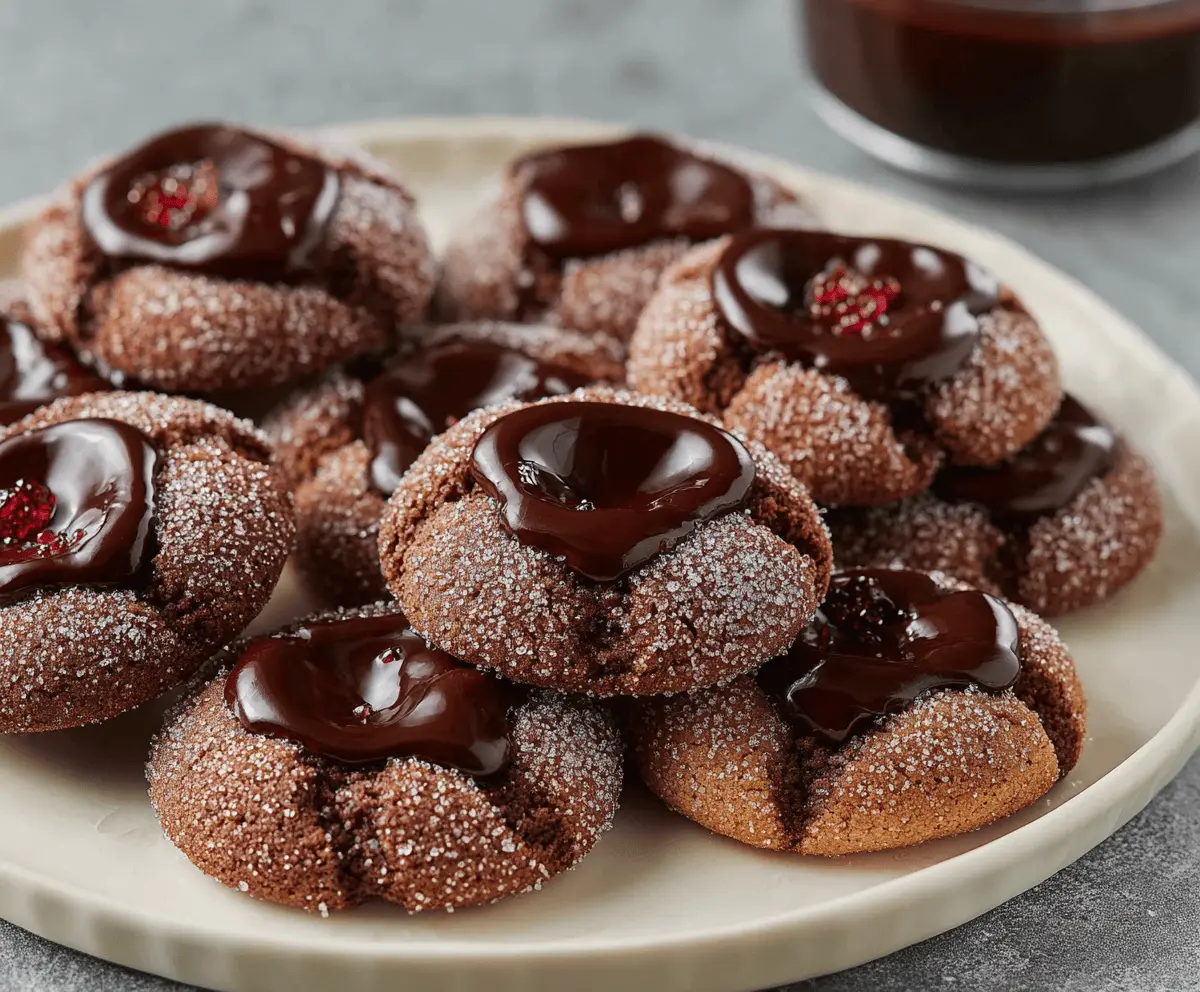 Easy Chocolate Thumbprint Cookies