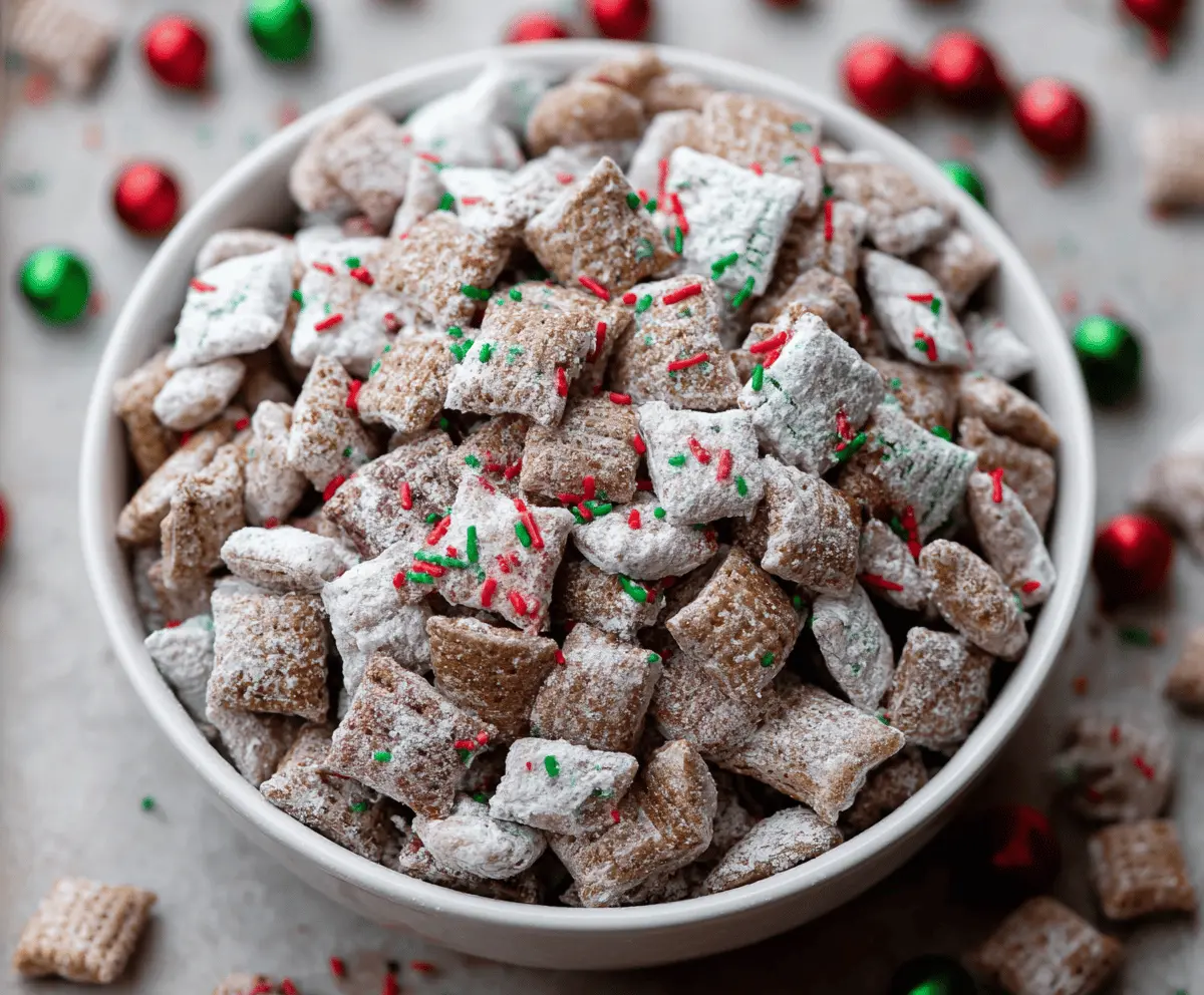 Easy Christmas Puppy Chow Recipe