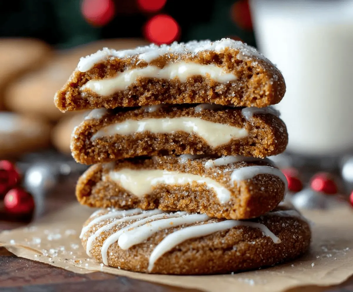 Delicious gingerbread cheesecake cookies with festive spices and creamy texture.