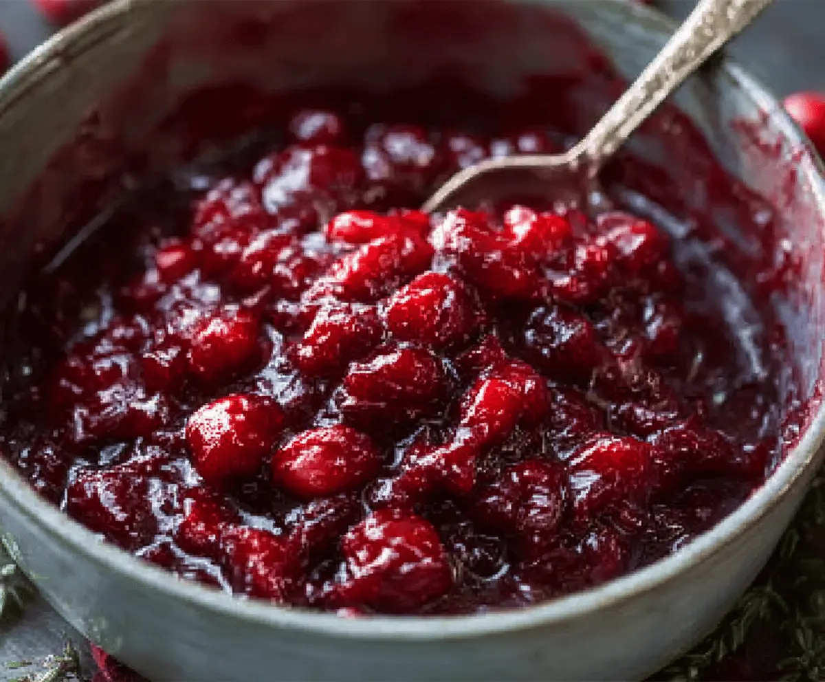 Easy Honey Bourbon Cranberry Sauce