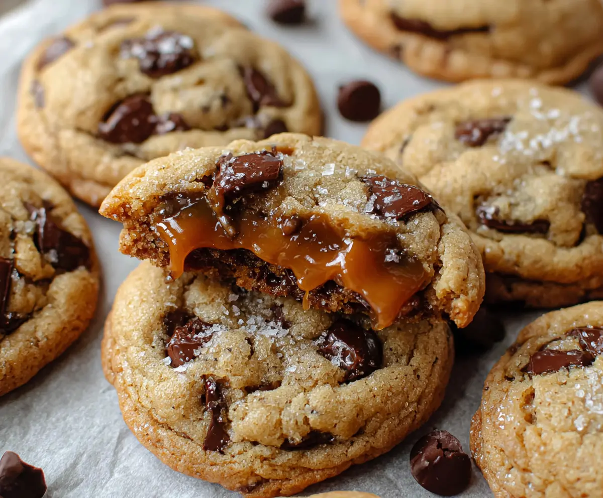 Best Salted Caramel Chocolate Chip Cookies