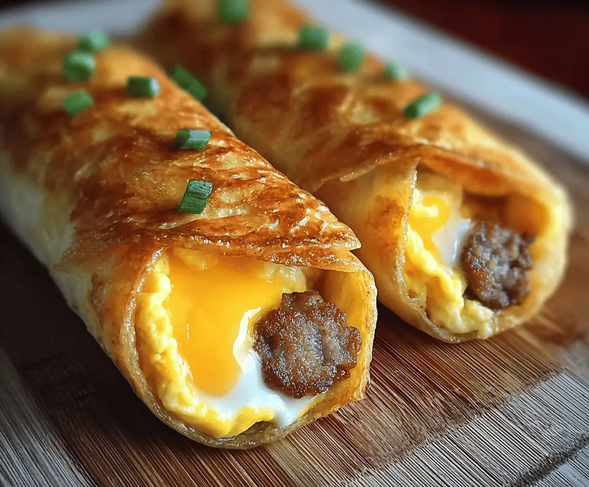 Easy Sausage Egg Breakfast Roll-Ups