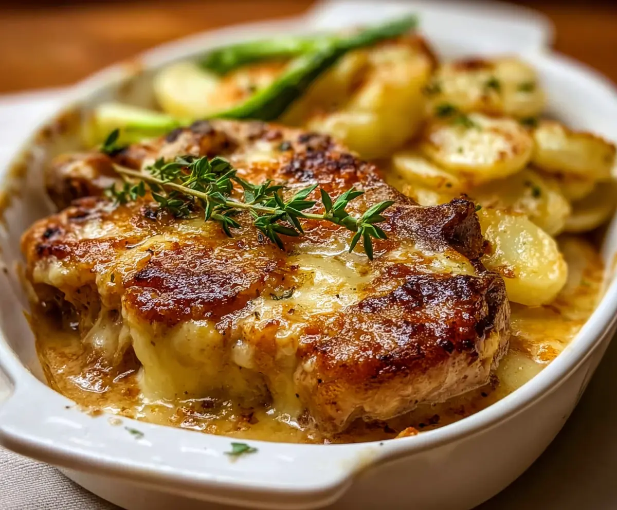 Easy Smothered Pork Chops & Potato Casserole