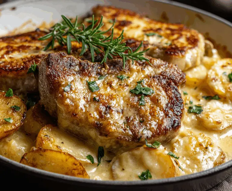 Smothered Pork Chop and Scalloped Potato Casserole