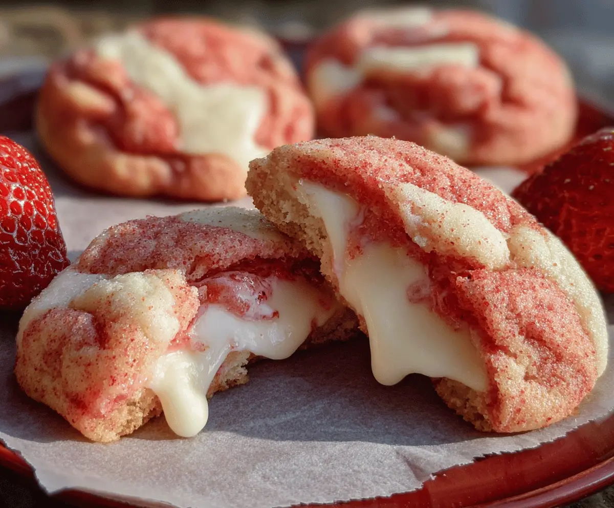 Strawberry Cheesecake Stuffed Cookies