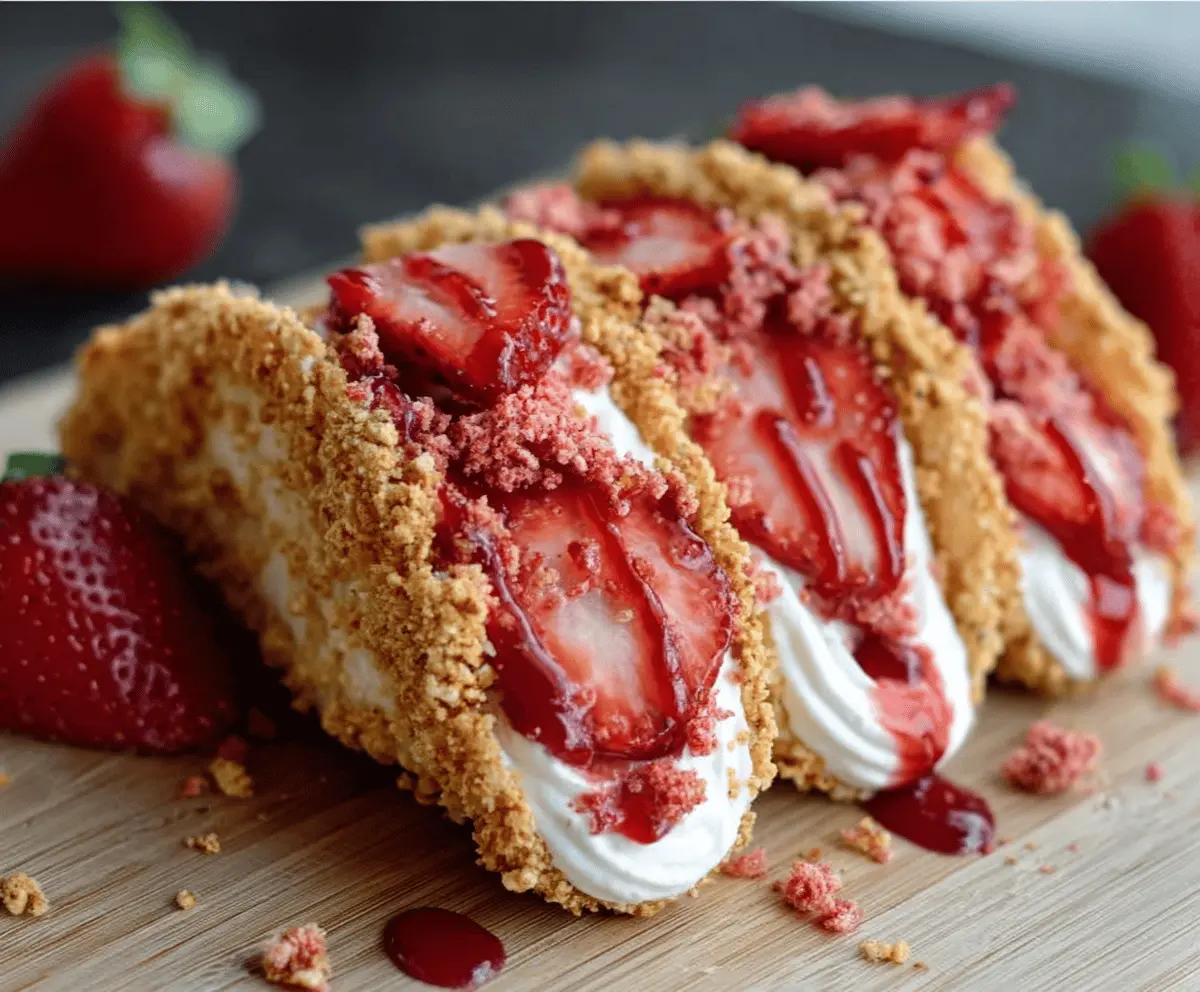 Easy Strawberry Crunch Cheesecake Tacos