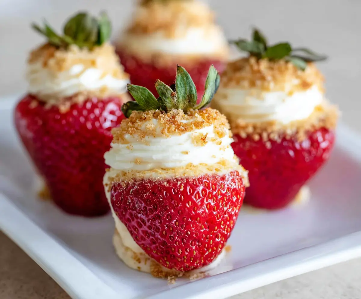 Easy Cheesecake Stuffed Strawberries