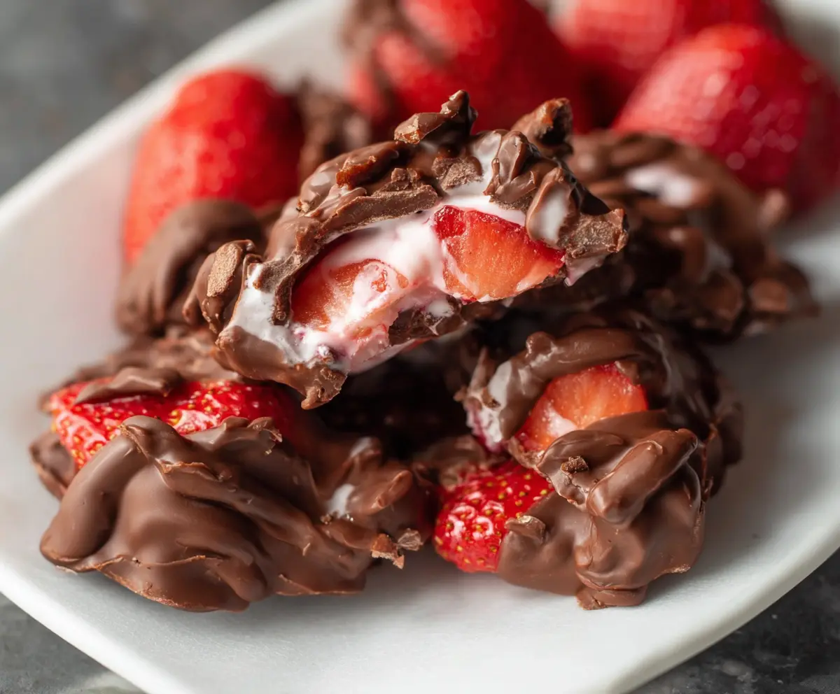 Easy Chocolate Strawberry Yogurt Clusters