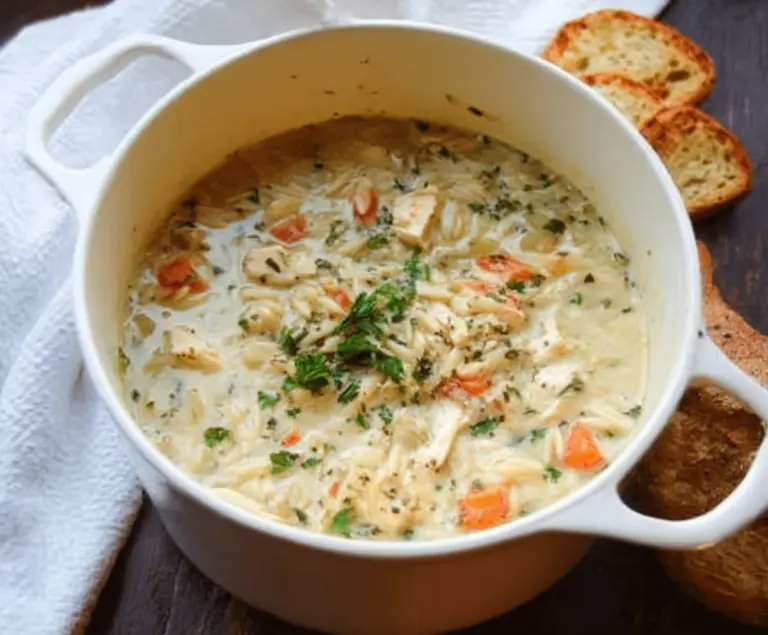 Creamy Chicken Orzo Winter Soup