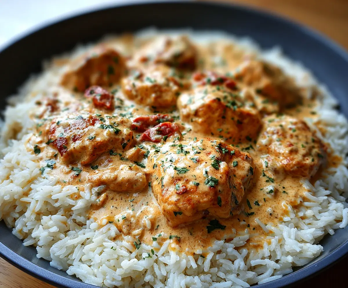 Creamy Smothered Chicken & Rice Recipe