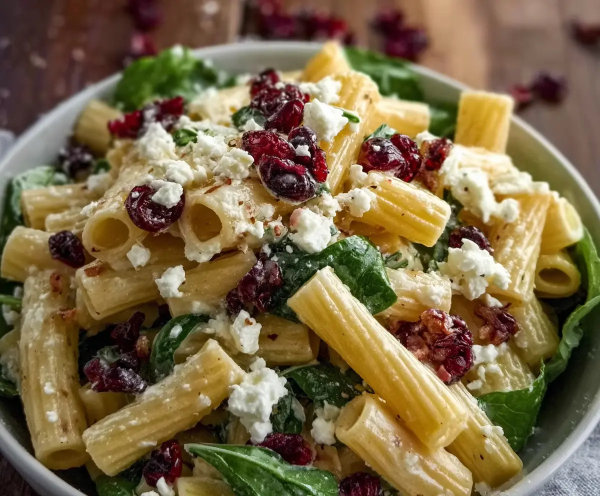 Fresh Feta Cranberry Rigatoni Salad