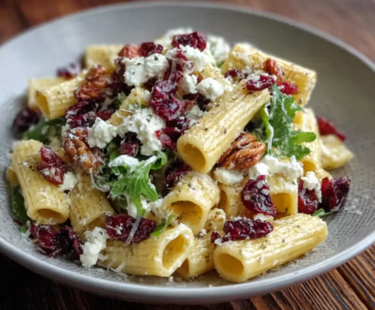 Feta & Cranberry Rigatoni Salad with Lemon Vinaigrette