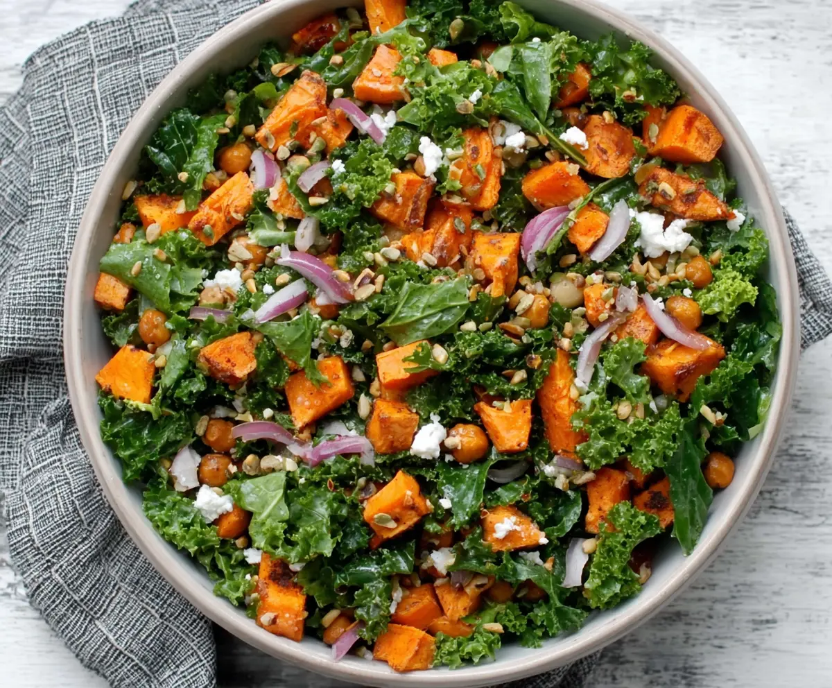 Easy Kale & Roasted Sweet Potato Salad