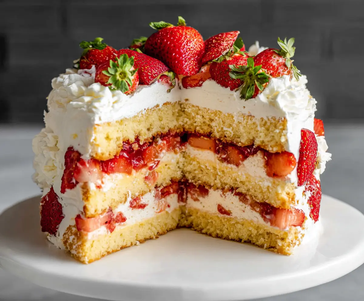 Easy Layered Strawberry Shortcake Cake
