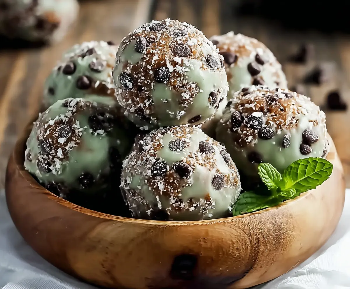Easy Mint Chocolate Chip Protein Balls