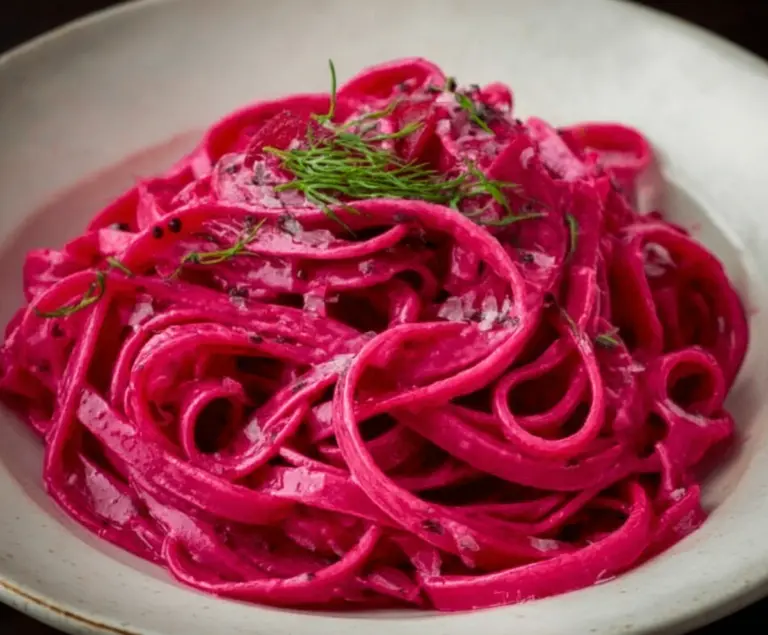 Pink Pasta with Creamy Beet Sauce