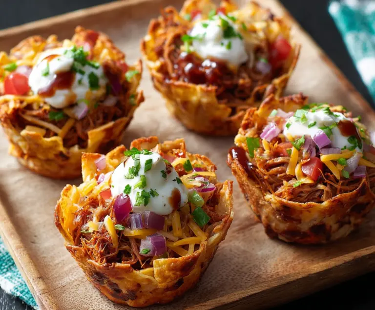 Pulled Pork Nacho Cups