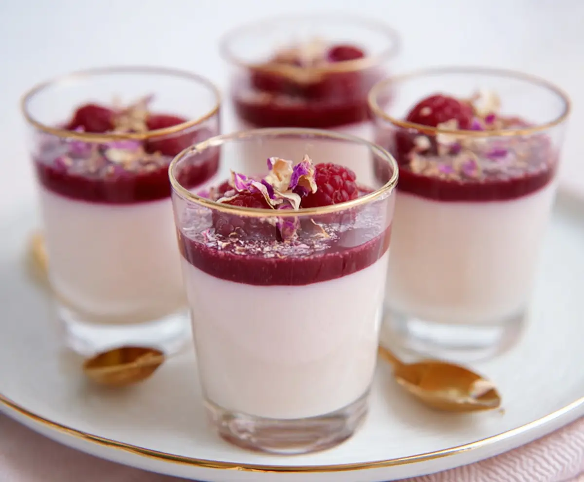 Easy Raspberry Rose Panna Cotta Cups