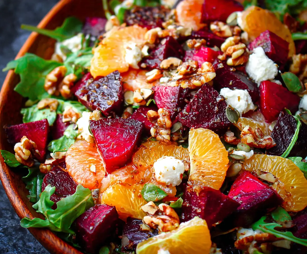 Fresh Roasted Beet Orange Winter Salad