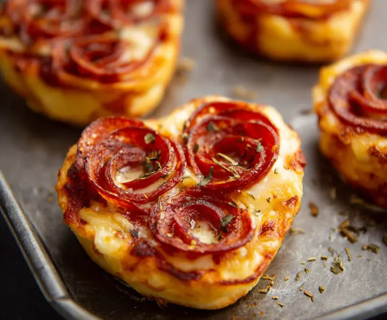 Romantic Heart-Shaped Pizza Roses