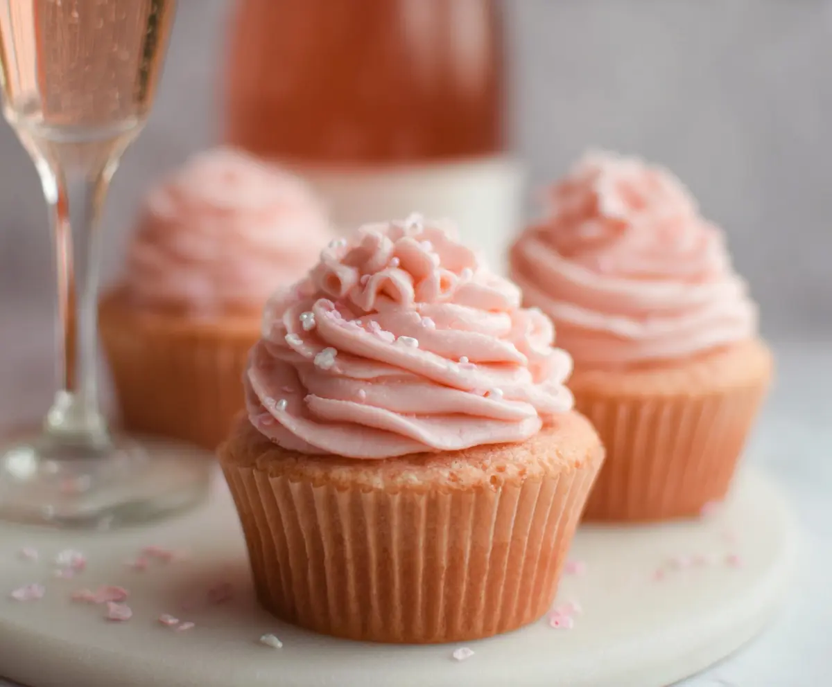 Delicious Rose Champagne Cupcakes