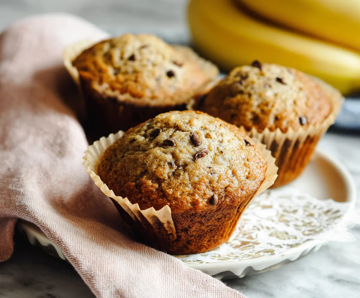 Easy Sourdough Banana Muffins
