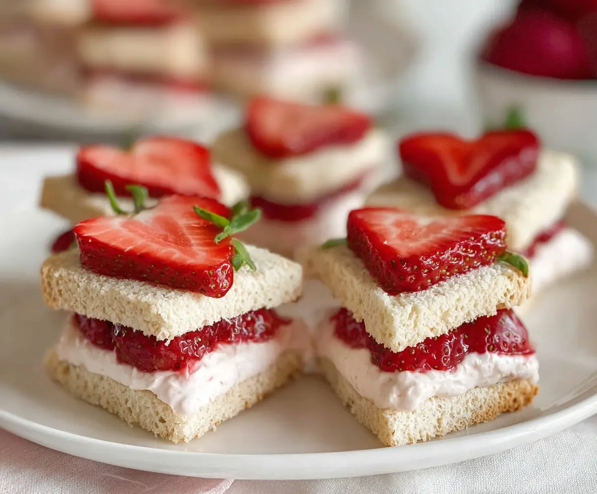 Easy Strawberry Cream Cheese Tea Sandwiches