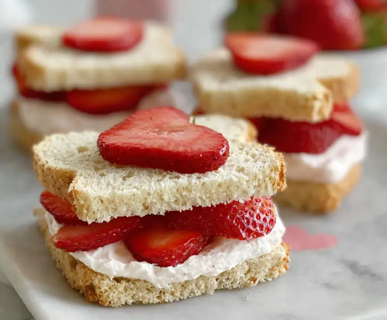 strawberry cream cheese tea sandwiches