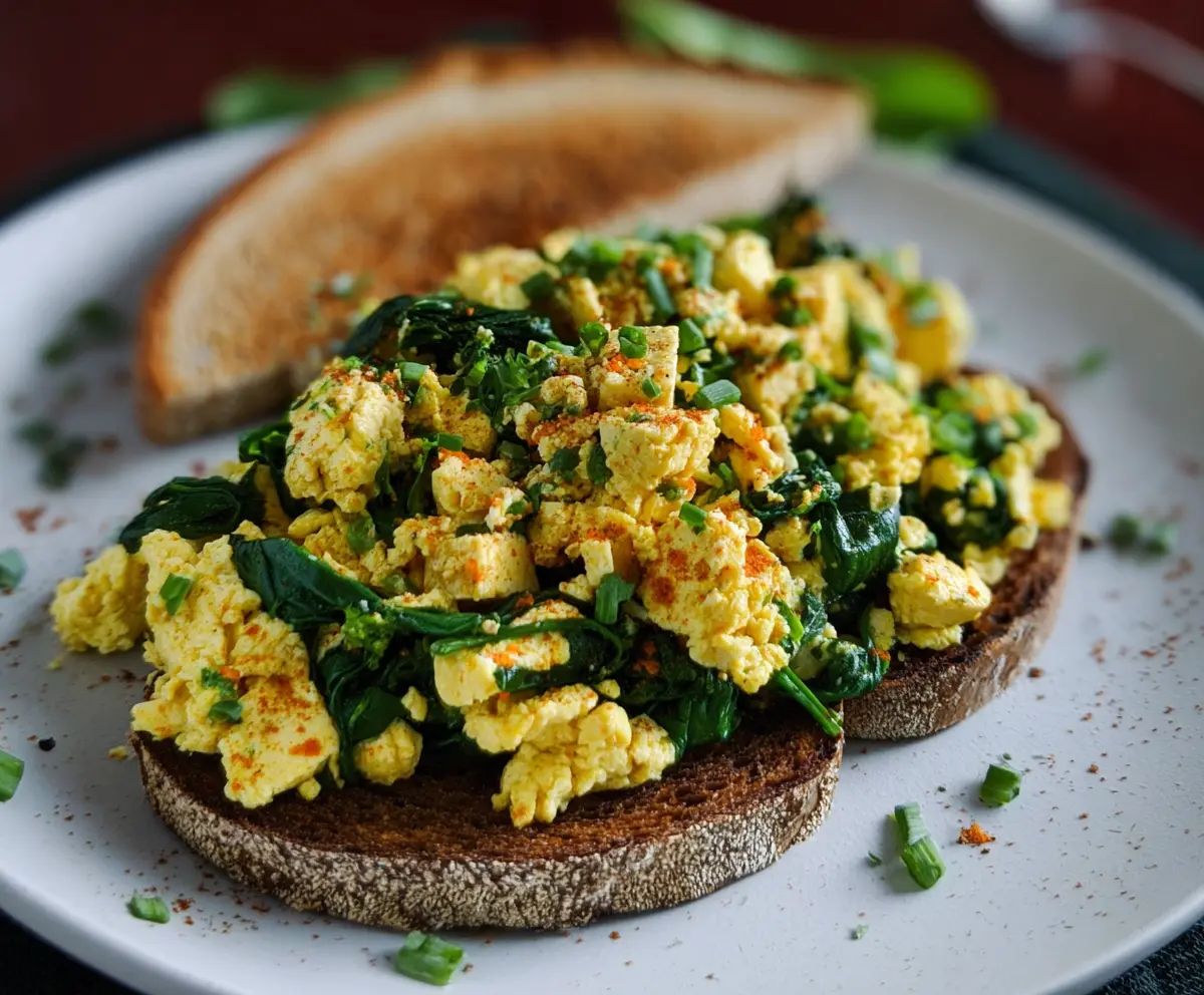 Easy Tofu Spinach Breakfast Scramble