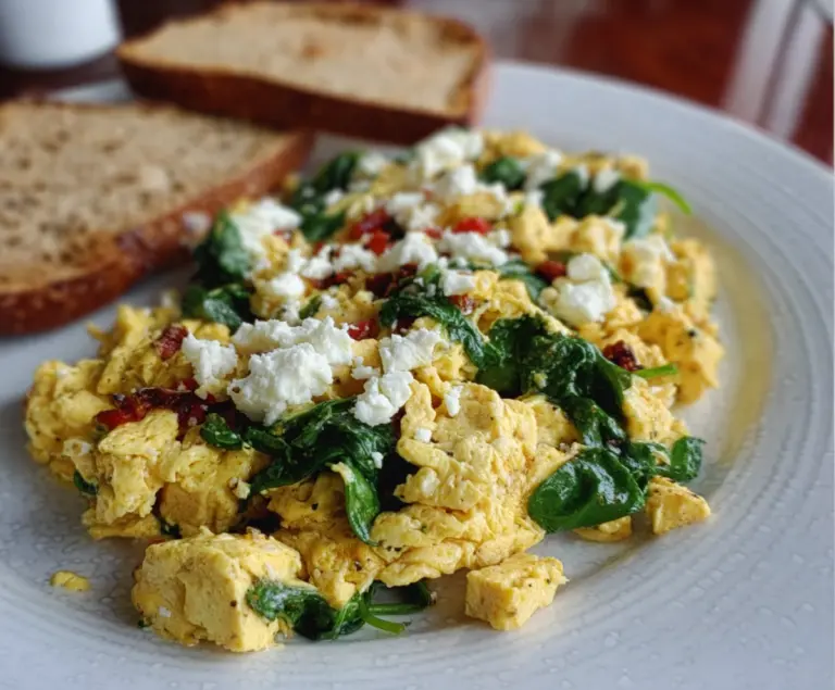 Tofu And Spinach Breakfast Scramble with Feta