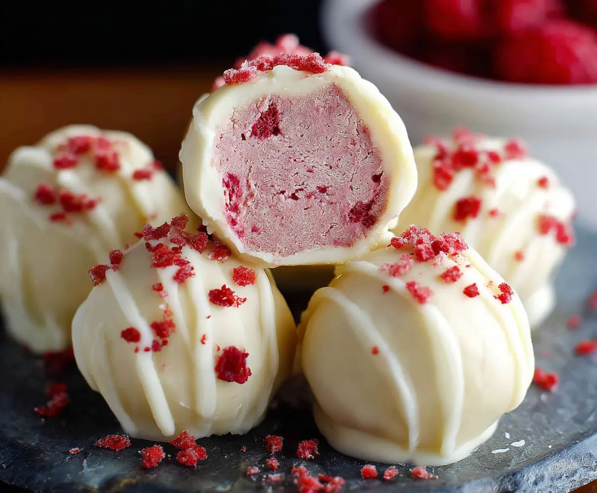 Easy White Chocolate Raspberry Truffles