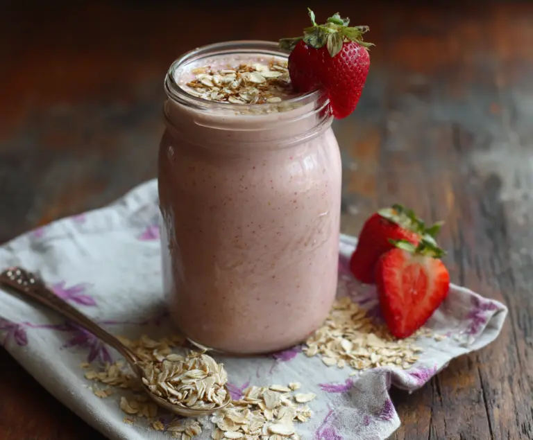 Strawberry Oat Breakfast Smoothie