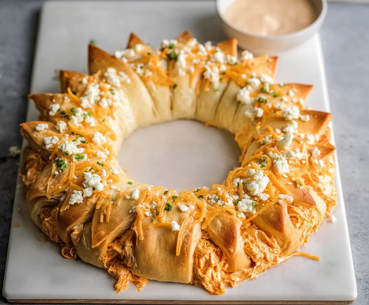Easy Buffalo Chicken Crescent Ring