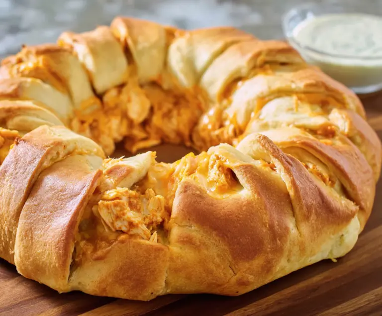 Buffalo Chicken Crescent Roll Ring