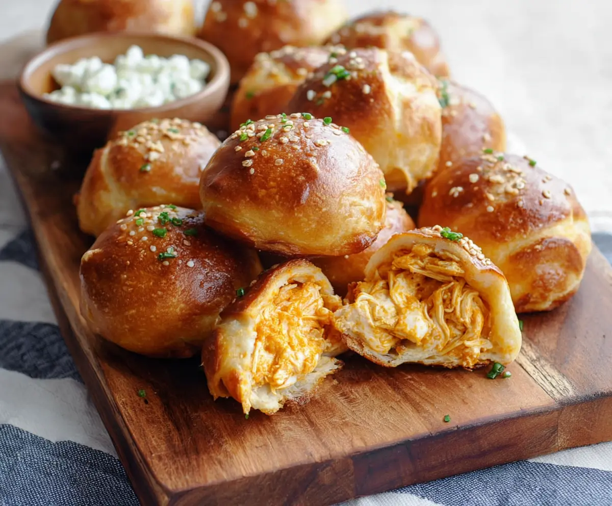 Easy Buffalo Chicken Pretzel Bites